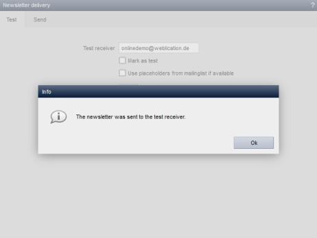 Newsletter dispatch - test dispatch