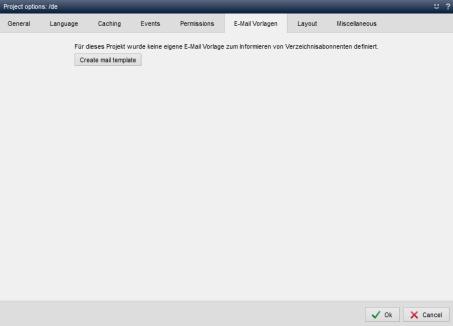 Content project - Project settings (e-mail templates)
