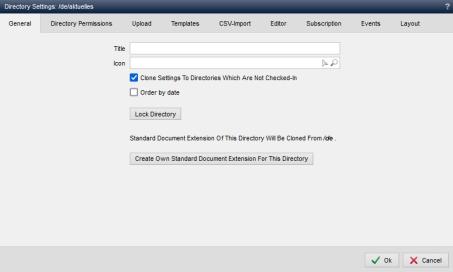 Directory settings - General