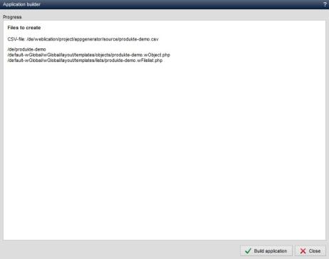 Application generator - Create application