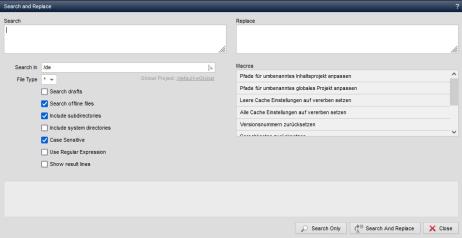 Tools - Search and replace