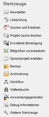Weblication® Panel - Werkzeuge