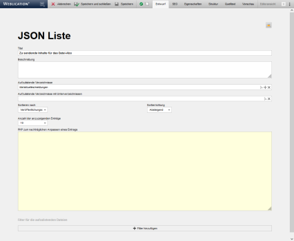 Abo: JSON-Liste