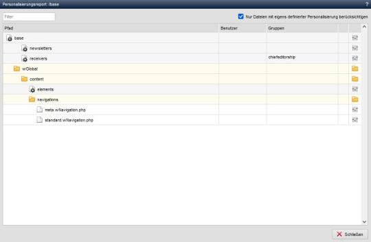 Analyse - Personalisierungsreport