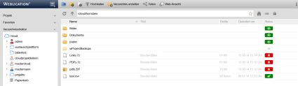 Cloud-Ansicht Dateiexplorer des Administrators