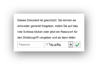 Cloud-Datei teilen und mit Passwortschutz versehen