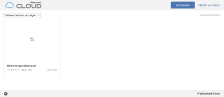 Weblication® CLOUD - Webansicht
