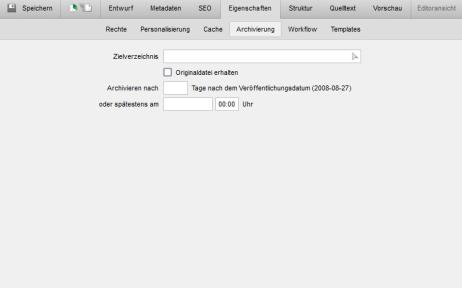 Datei-Eigenschaften - Archivierung