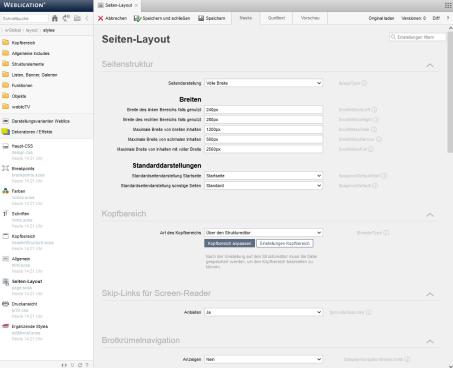 Layout anpassen - Seiten-Layout
