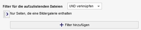 Listenoptionen - Filter für Bildergalerie-Seiten