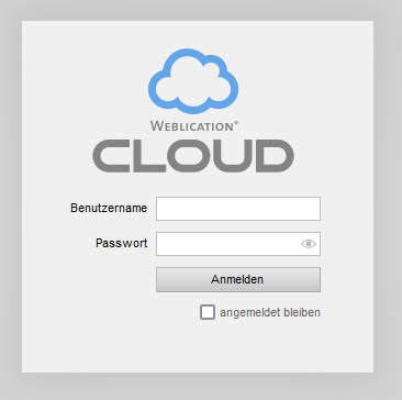 Loginmaske Weblication® CLOUD