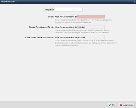 Projekt installieren