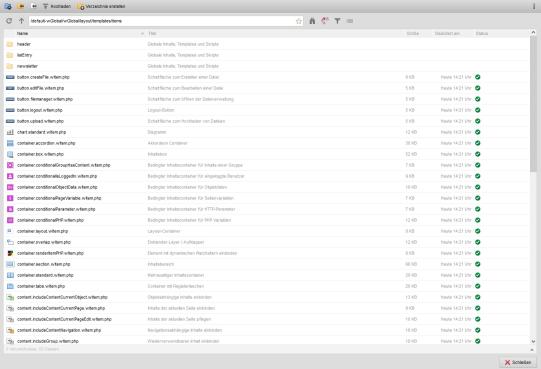 Inhaltsvorlagen - Strukturelemente