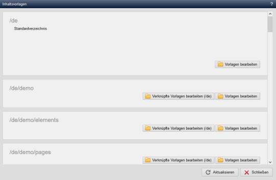 Inhaltsvorlagen - Verzeichnisse