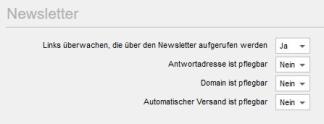 Projektkonfiguration - Newsletter