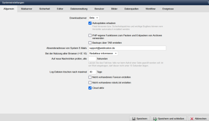 Systemeinstellung - Allgemein