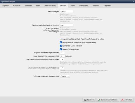 Systemeinstellung - Benutzer