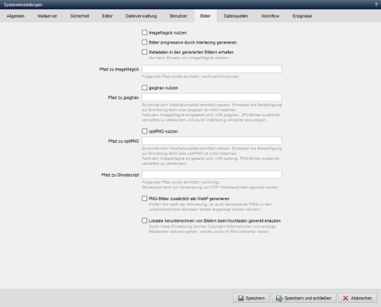 Systemeinstellung - Bilder