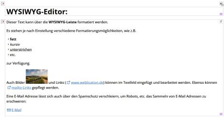 Textbearbeitung (WYSIWYG)