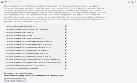 Weblics® Verwaltung - Weblic® Detailinformationen