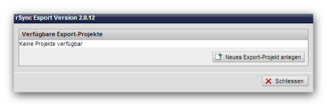 wSync-Export Verwaltung / Übersicht