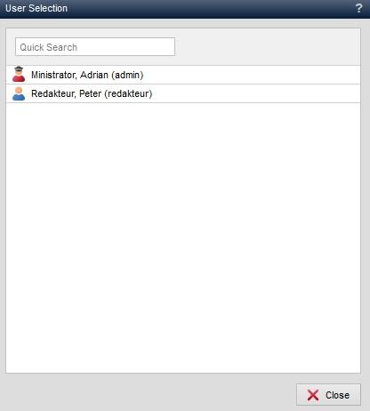 Edit group - User selection
