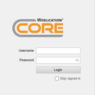 Weblication® CMS login screen