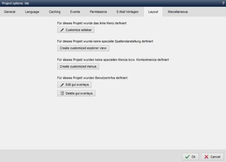 Content project - Project settings (display)
