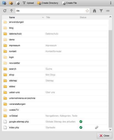 Directory view - Contents of a directory
