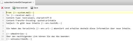 Subscription - Edit e-mail template (source text)