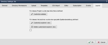 Directory settings - Customize/delete display