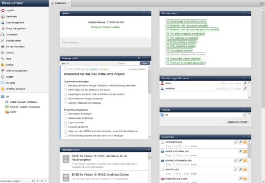 Weblication® CMS Backend