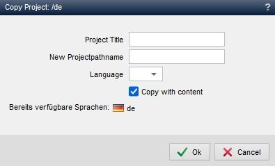 Tools - Copy project / language