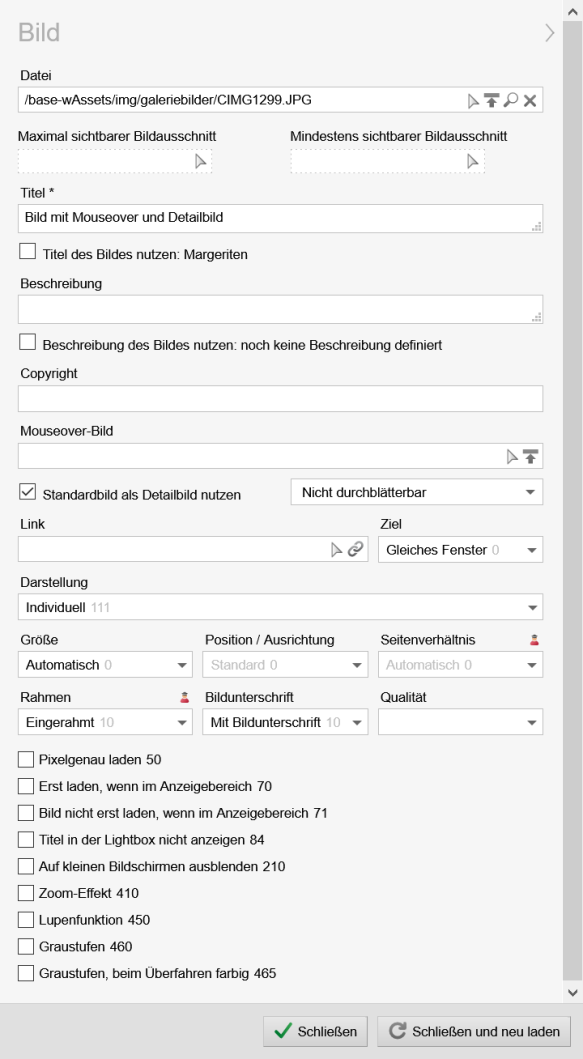 Bildbearbeitung - Weblic Bild-Element