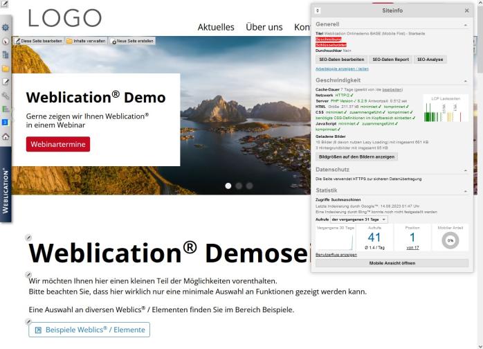 Browse & Edit Seitenansicht