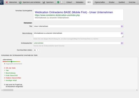 Seitenbearbeitung - SEO