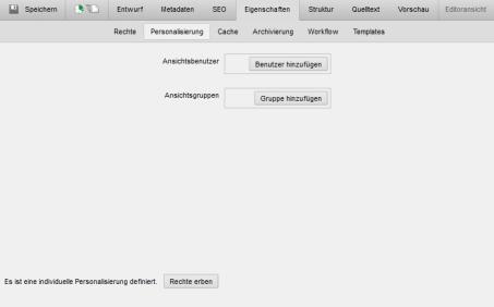 Datei-Eigenschaften - Personalisierung