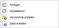 Dateifunktionen - Einfügen, Aktualisieren etc.