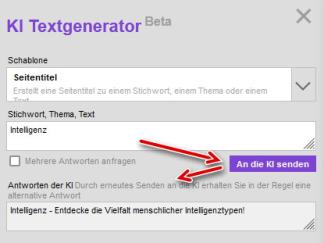 KI Textgenerator Antwort von KI