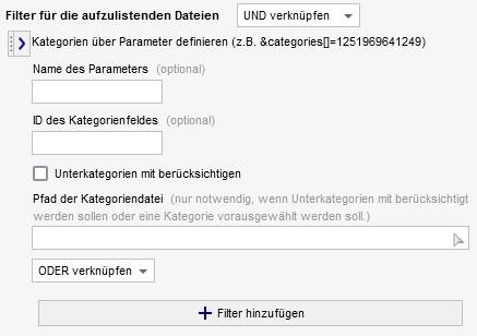 Listenoptionen - Nach Kategorien über URL-Parameter filtern