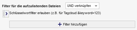 Listenoptionen - Nach Schlüsselwörter über URL-Parameter filtern