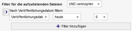 Listenoptionen - Filter nach Veröffentlichungsdatum