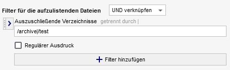 Listenoptionen - Nach Verzeichnissen filtern
