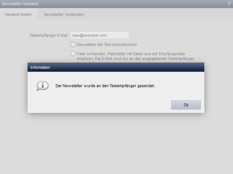 Newsletter-Versand - Testversand