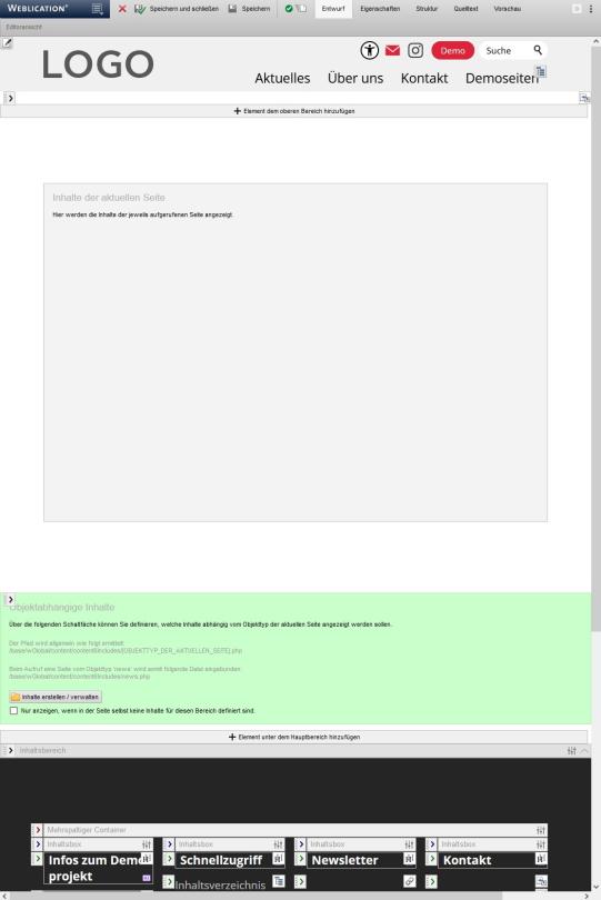 Portalinhalte zuweisen über default.php