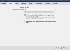 Inhaltsprojekt - Projekteinstellungen (Sprache)