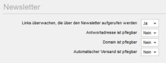 Projektkonfiguration - Newsletter