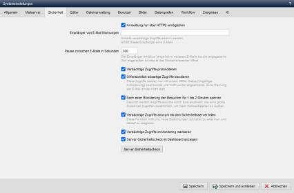 Systemeinstellung - Sicherheit