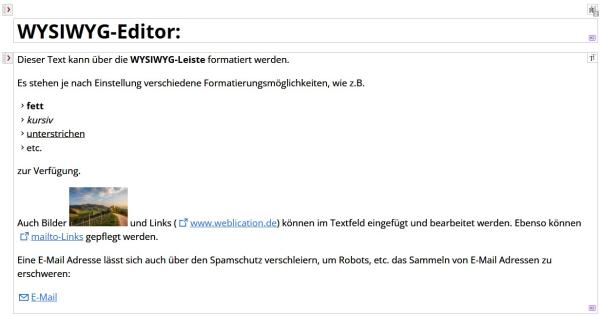 Textbearbeitung (WYSIWYG)