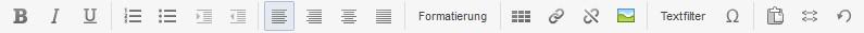 Textbearbeitung - WYSIWYG-Leiste